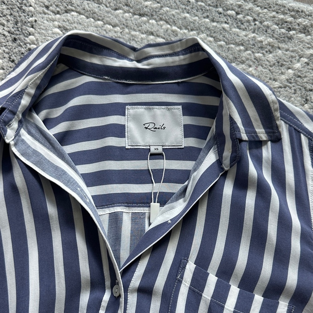 Rails Navy and White Striped Shirt - Picture 2 of 3